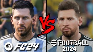 EA SPORTS FC 24 VS EFOOTBALL 2024 - QUAL GRÁFICO É MELHOR?