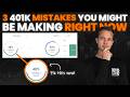3 401K MISTAKES DESTROYING RETIREMENT PLANS 📉
