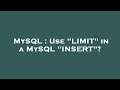 MySQL : Use 