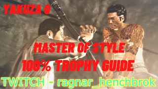 Master of Style Trophy - Yakuza 0 100% Trophy Guide