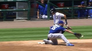 KC@DET: Kinsler puts Tigers on board with groundout