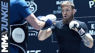 Conor McGregor works out for fans at UFC 229 open workout