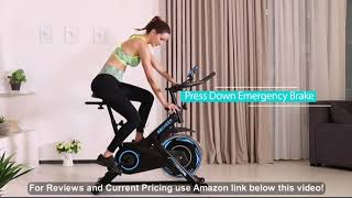 ANCHEER Exercise Bike, Indoor Cycling Bike Stationary with Heart Rate Monitor & LCD Monitor, Co