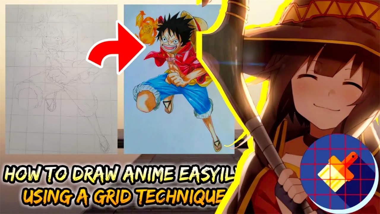 Cara Menggambar Anime Dengan Teknik Pola Grid Drawing Youtube