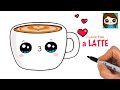 How to Draw a Cup of Coffee Latte 💕 Cute Pun Art