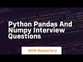python pandas and numpy interview questions