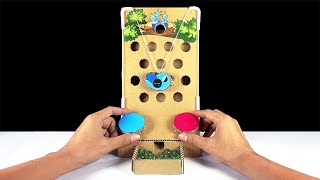 วิธีทำเกมนกป้อนอาหาร | How to make Marble arcade Board Game using Cardboard