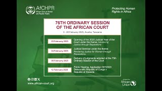 OPENING OF THE 2025 JUDICIAL YEAR, AT THE 76th ORDINARY SESSION OF THE AFRICAN COURT