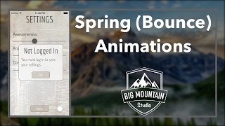 How to Make Animations Bounce (Spring Animations) (iOS, Xcode 8, Swift 3)