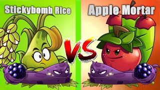 Stickybomb Rice vs Apple Mortar  - Who Will Win? PvZ 2 Plant Vs Plant