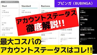 ブビンガ始めるならお勧めのアカウントステータスは？