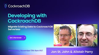 Developing with CockroachDB: Migrate Existing Data to CockroachDB