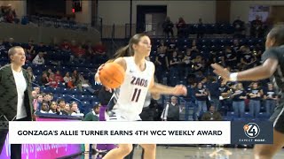 Gonzaga's Allie Turner earns 4th WCC Weekly Award