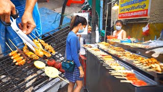 TOP Street Food Myanmar Yangon - Best of Asian Grills | HUGE! | Burmese Tikka (အကင်)