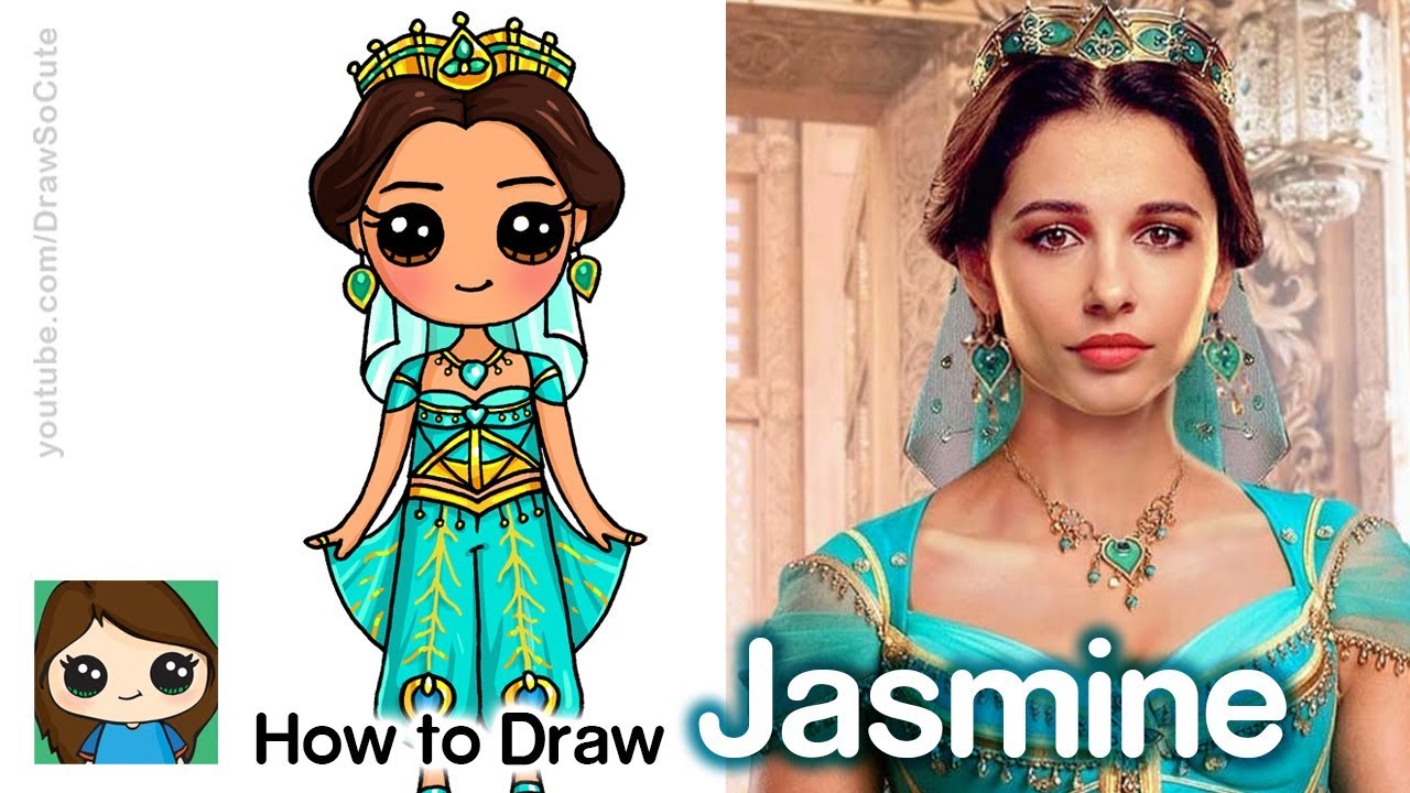 How To Draw Princess Jasmine Disney Aladdin New Youtube