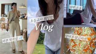 5:30am 초등교사vlogㅣ바쁜학기말😥ㅣ새벽러닝🏃🏻‍♀️모닝홈트ㅣ주말에도 쉴틈없는 워킹맘ㅣ부추김밥ㅣ양배추당근라페🧡ㅣ아이들과 요리👩🏻‍🍳ㅣepli. 모든것은 기본에서 시작된다