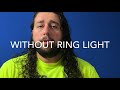 craphy 18” led ringlight demonstration with without light