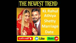 Athiya Shetty Cricketer Kl Rahul की Wedding Date हुई Confirm | #shorts#youtubeshorts#viralshorts