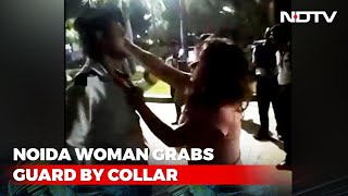 Video: Noida Woman Grabs Guard By Collar, Flings His Cap Off, Case Filed