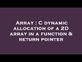 Array : C dynamic allocation of a 2D array in a function & return pointer