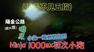 Ninja 1000sx初次小跑 陽金公路 伸手不見五指大霧 嚇死小魚一路低檔高轉