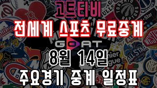 [해외축구중계] 무료스포츠중계 고트티비 8월 14일 주요경기 중계일정