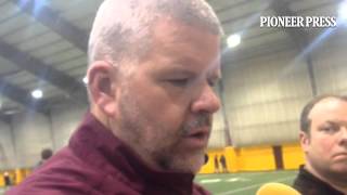 Video: #Gophers offfensive coordinator Matt Limegrover on the state of the offensive line in spring