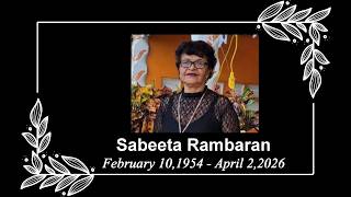 Death Announcement - Sabeeta Rambaran