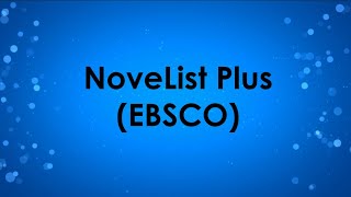 Database Feature: NoveList Plus