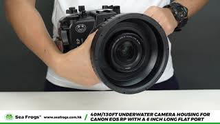 SeaFrogs 40m/130ft Underwater camera housing for Canon EOS RP with Flat Long Port