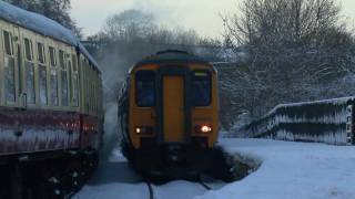 Class 156 No 156463 near Glaisdale on the Esk Valley Branch in snow