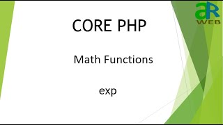 #9 - exponential in PHP || PHP Math Functions