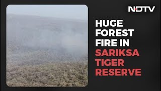 Video: Huge Fire In Sariska Tiger Reserve, Air Force Choppers Fight Blaze