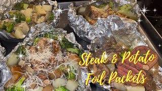 Juicy Steak, Potato, & Broccoli Foil Boil Packets