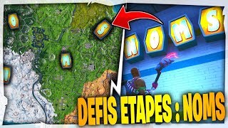 trouver les lettres n o m et s defis a etapes semaine 4 - lettre s fortnite saison 7