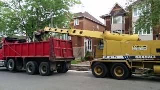 Gradall excavator in action