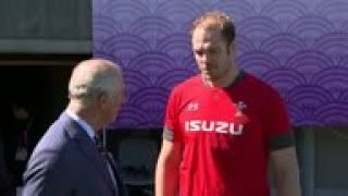 Prince Charles meets Welsh rugby team in Japan