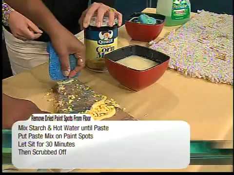 Remove dry paint with household items Remove dry paint with household items