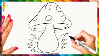 How To Draw A Mushroom Step By Step 🍄 Mushroom Drawing Easy