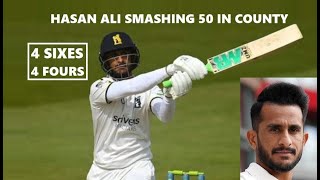 Hasan Ali Smashing 50 Highlights in County Championship vs Essex - 53 Runs Off 37 Balls (4 SIXES)
