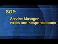 SOP: Service Manager Roles and Responsibilities