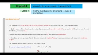 Capitolul 1 // Lecția 1 - Mulțimi definite printr-o proprietate comună a elementelor (Clasa a 8-a)