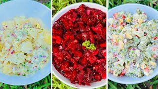 Potato Salad | Beetroot salad | Broccoli Cauliflower  Salad |How To Make Christmas Salad