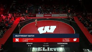 HWT: Christian Lance (Nebraska) vs. #6 Trent Hillger (Wisconsin) | 2020 B1G Wrestling