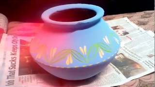 Simple One stroke panting for beginners on old pot