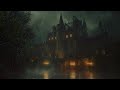 Stormy Night at a Scottish Castle 4K | Heavy Rain & Distant Rolling Thunder | Relax | Study | Sleep