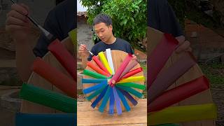 Raju made a duck rainbow house🥰~mini wood toy~woodworking art skill/hand carfts/#shorts#ytshorts‌