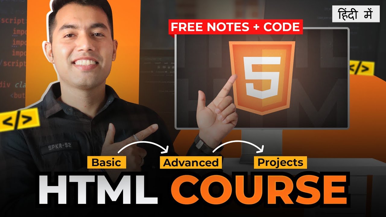 HTML Complete Tutorial For Beginners In Hindi🔥Free Notes + Codes - YouTube