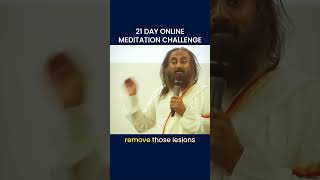 Join the 21 Day meditation challenge and learn to meditate with Gurudev @srisriravishankar !