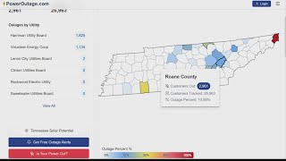 Power outages across the region